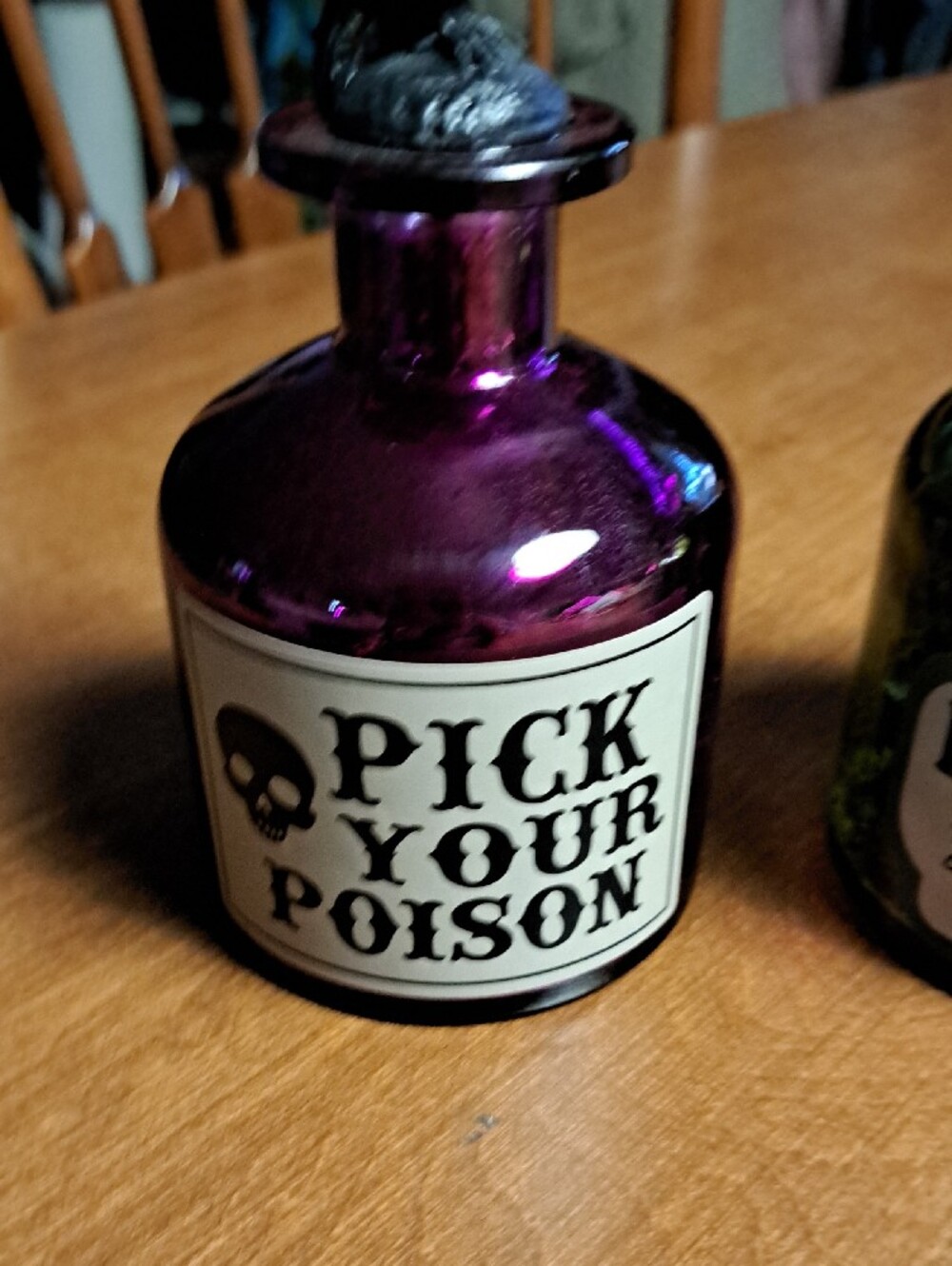 Purple 'Pick Your Poison' Halloween Potion Bottle Accent - Picture 3 of 7